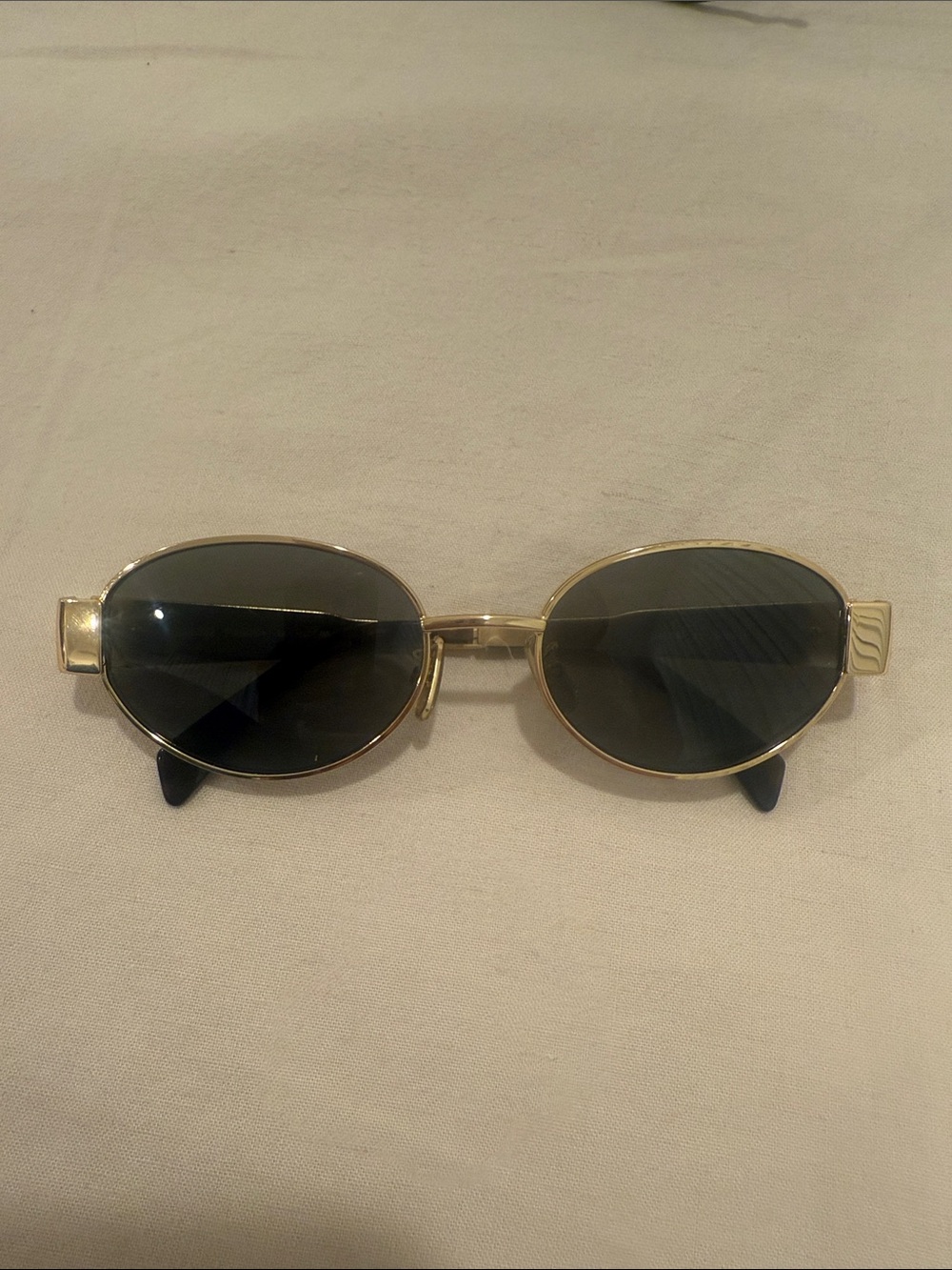 Authentic Celine Gold Frame Sunglasses with Gray Lenses